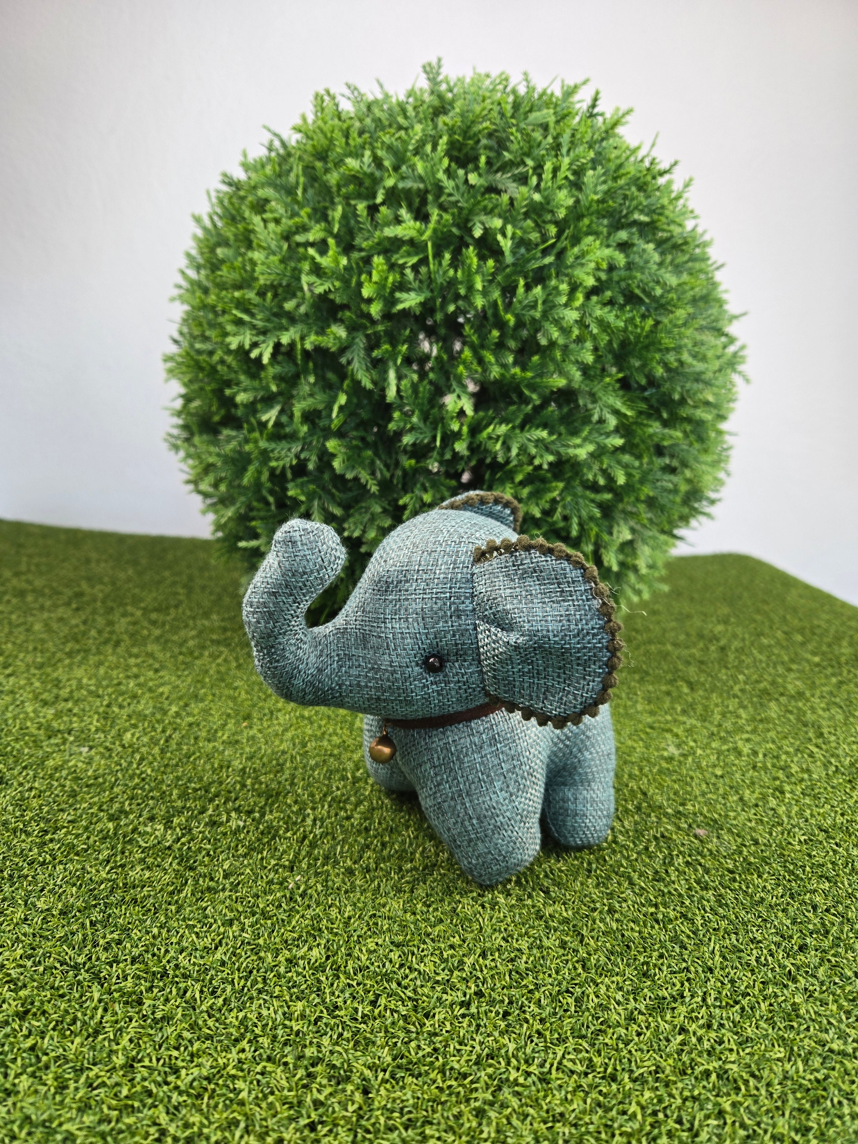 Hemp Small Elephant Stuffed Toy Handmade Decor