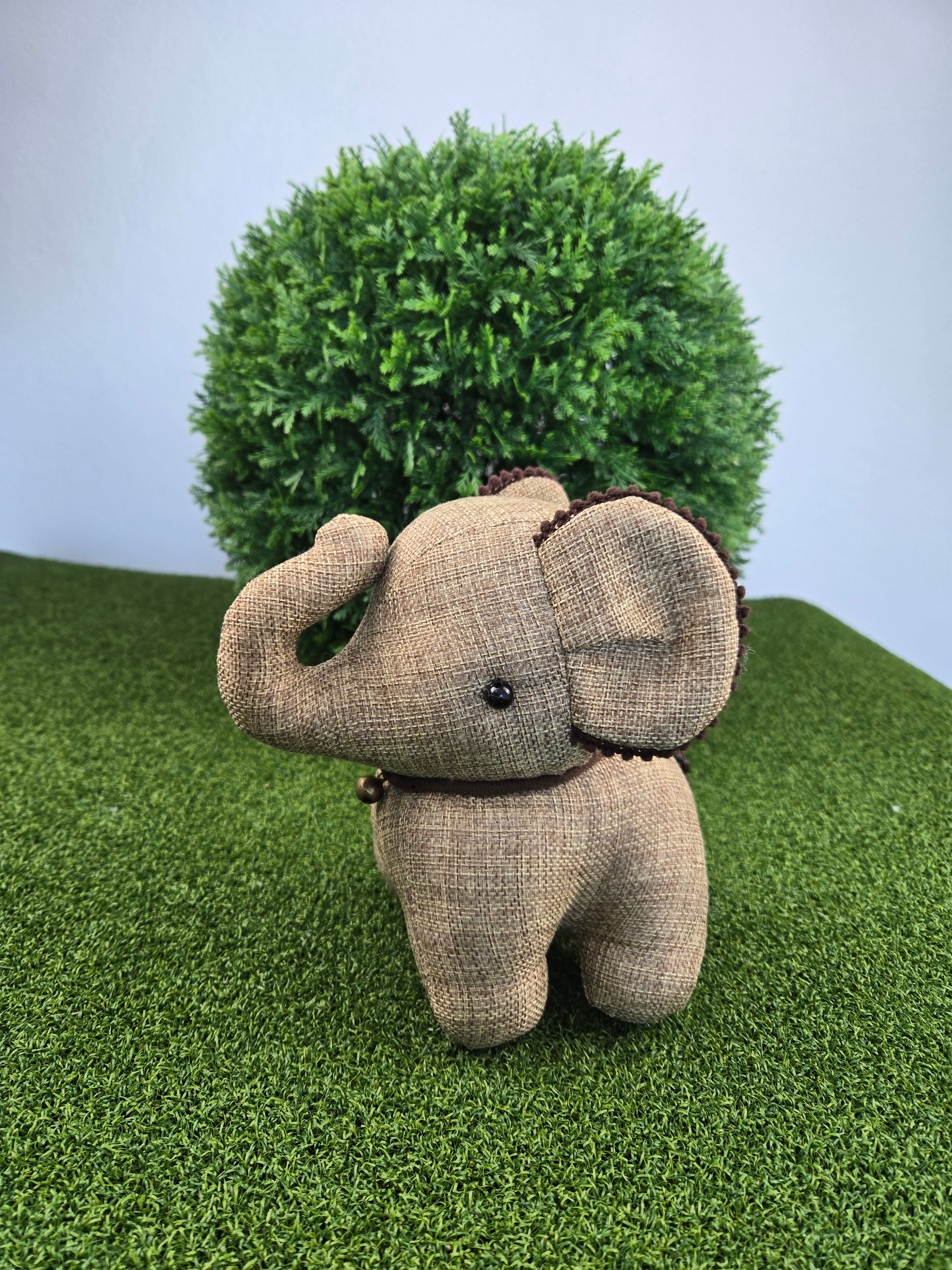 Hemp Medium Elephant Stuffed Toy Handmade Decor