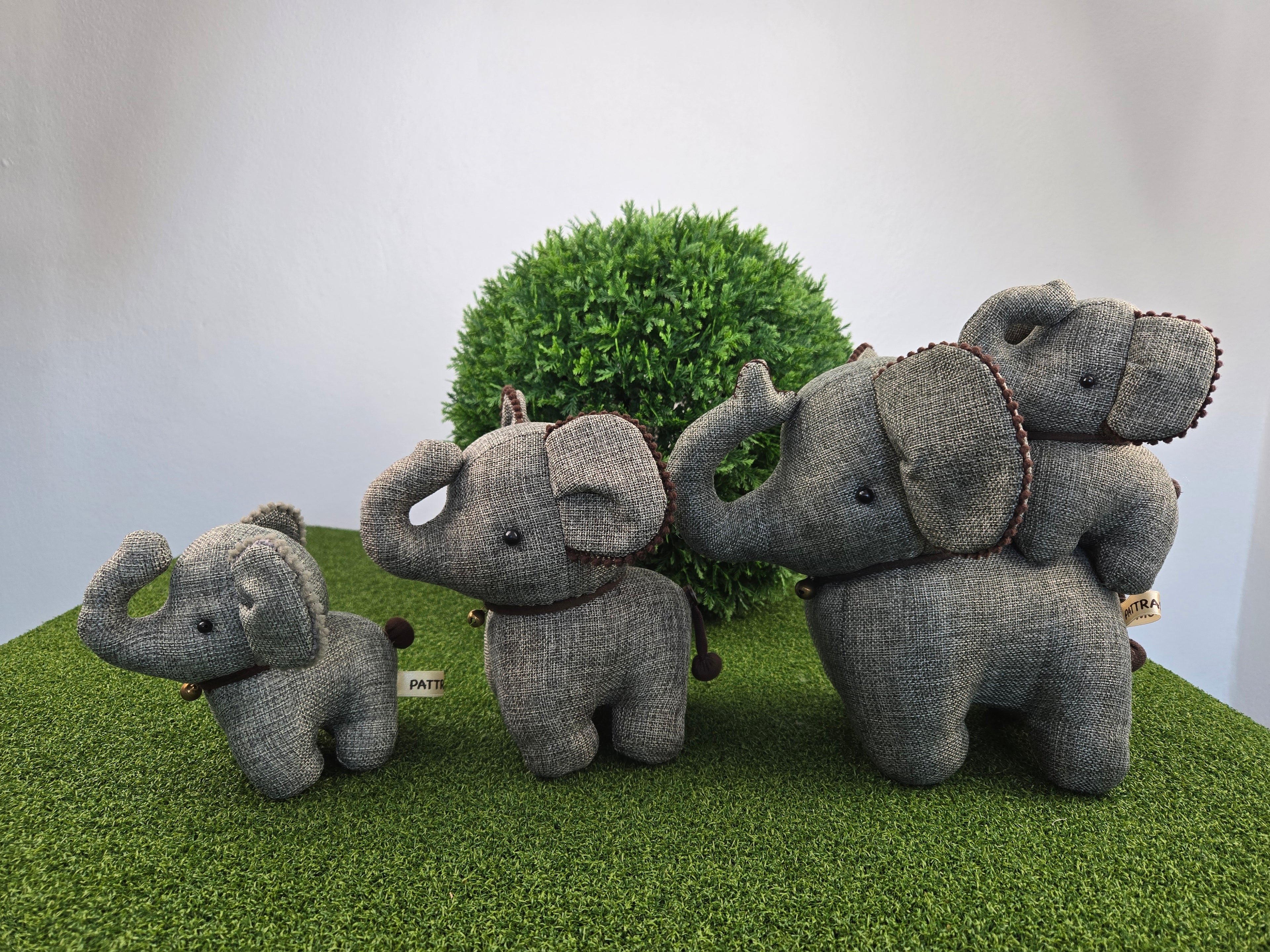 Hemp Small Elephant Stuffed Toy Handmade Decor